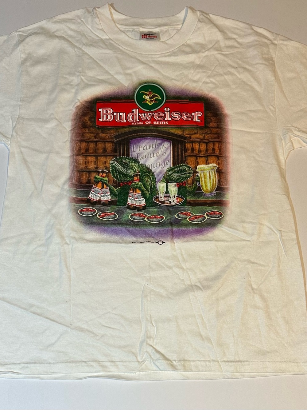 Vtg 1998 Budweiser Lizards T Shirt Frank & Louie’s Lounge